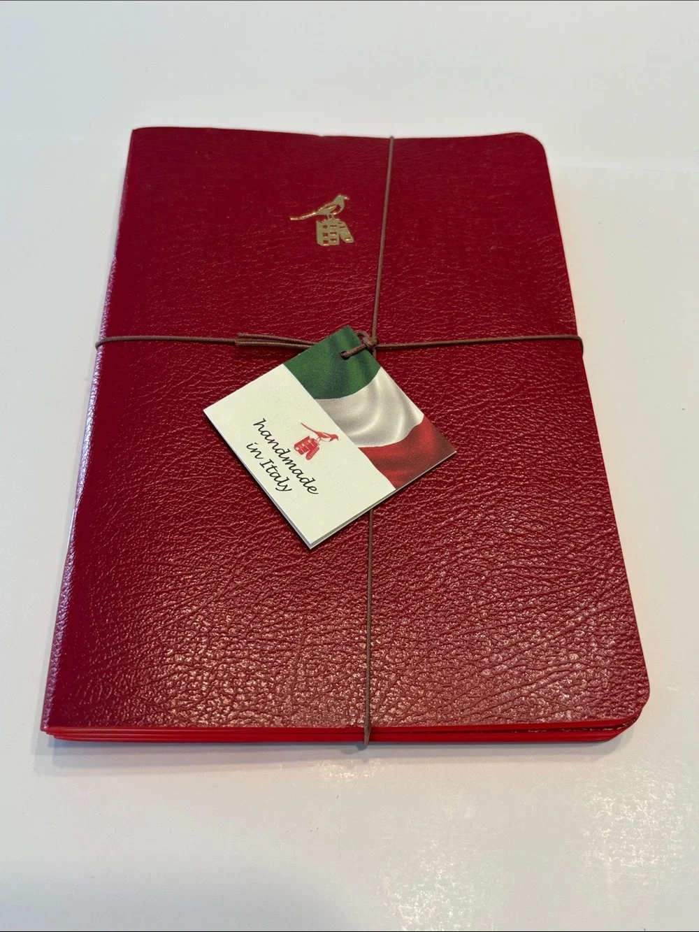Bieffe Set of 3 Handmade in Italy Red Journals